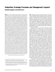 T Subsurface Drainage Processes and Management Impacts Elizabeth Keppeler and David Brown