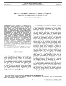 THE VOLUME OF FINE SEDIMENT IN POOLS: AN INDEX OF