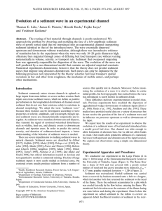 Evolution of a sediment wave in an experimental channel Hiroshi Ikeda,