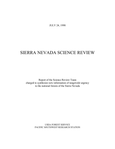 SIERRA NEVADA SCIENCE REVIEW