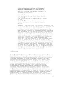 Bankfull discharge and sediment transport in northwestern California K. M. NOLAN