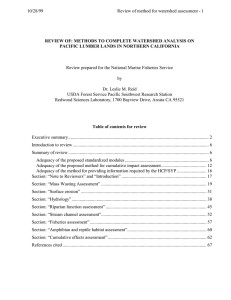 10/28/99  Review of method for watershed assessment - 1