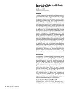 Cumulative Watershed Effects: Then and Now Abstract Leslie M. Reid