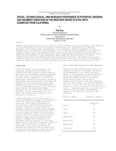 SOCIAL, TECHNOLOGICAL, AND RESEARCH RESPONSES TO POTENTIAL EROSION