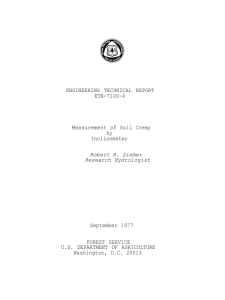 ENGINEERING TECHNICAL REPORT ETR-7100-4 Measurement of Soil Creep by
