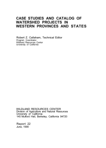CASE STUDIES AND CATALOG OF WATERSHED PROJECTS IN WESTERN PROVINCES AND STATES