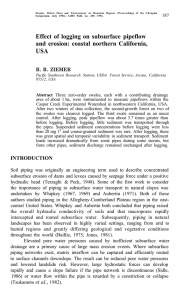 USA Effect of logging on subsurface pipeflow and erosion: coastal northern California,