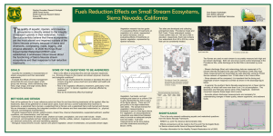 Fuels Reduction Effects on Small Stream Ecosystems,