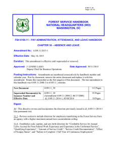 FOREST SERVICE HANDBOOK NATIONAL HEADQUARTERS (WO) WASHINGTON, DC