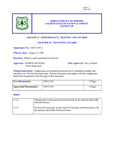 FOREST SERVICE HANDBOOK SALMON-CHALLIS NATIONAL FOREST SALMON, ID