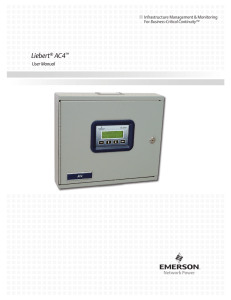 Liebert AC4 User Manual Infrastructure Management &amp; Monitoring