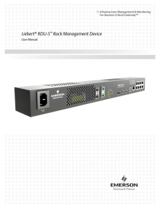 Liebert RDU-S Rack Management Device User Manual