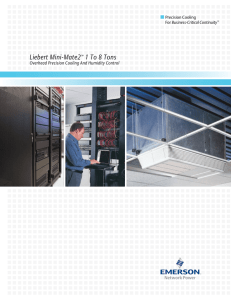 Liebert Mini-Mate2 1 To 8 Tons Overhead Precision Cooling And Humidity Control