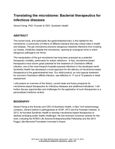 Translating the microbiome: Bacterial therapeutics for infectious diseases ABSTRACT