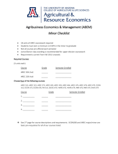 Agribusiness Economics &amp; Management (ABEM) Minor Checklist