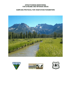EFFECTIVENESS MONITORING FOR STREAMS AND RIPARIAN AREAS  SAMPLING PROTOCOL FOR VEGETATION PARAMETERS
