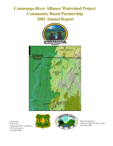 Conasauga River Alliance Watershed Project Community Based Partnership 2002 Annual Report