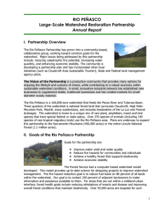 RIO PEÑASCO Large-Scale Watershed Restoration Partnership Annual Report I.  Partnership Overview