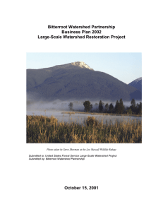 Bitterroot Watershed Partnership Business Plan 2002 Large-Scale Watershed Restoration Project