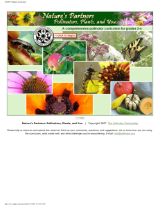 &gt;&gt;next The Pollinator Partnership Nature's Partners: Pollinators, Plants, and You