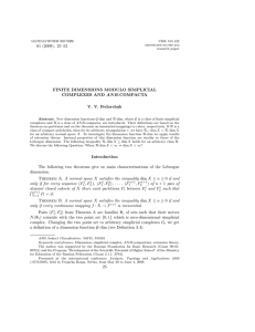 61 (2009), 25–52 FINITE DIMENSIONS MODULO SIMPLICIAL AN R V. V. Fedorchuk