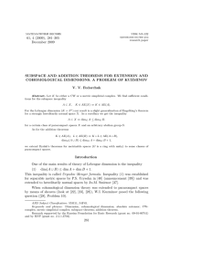 61, 4 (2009), 281–305 December 2009 COHOMOLOGICAL DIMENSIONS. A PROBLEM OF KUZMINOV