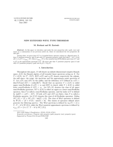 62, 2 (2010), 145–154 June 2010 NEW EXTENDED WEYL TYPE THEOREMS