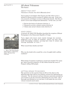 All about Volcanoes Activity 1 The basics About this unit