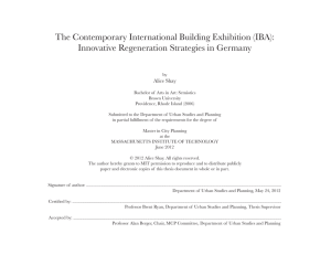 The Contemporary International Building Exhibition (IBA): Innovative Regeneration Strategies in Germany