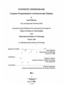 7, .... , SYNTHETIC  STEREOGRAMS Computer Programming for Autostereoscopic  Displays