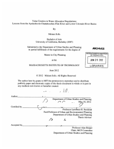 Value  Creation  in Water Allocation  Negotiations: