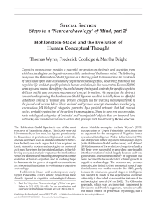 Special Section Hohlenstein-Stadel and the Evolution of Human Conceptual Thought