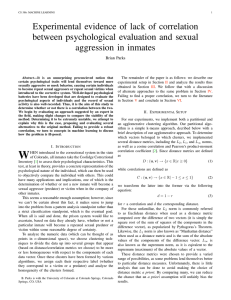 Experimental evidence of lack of correlation between psychological evaluation and sexual