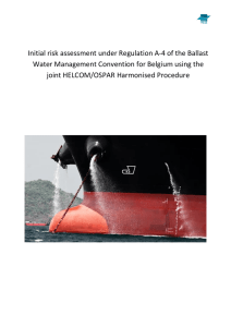 Initial risk assessment under Regulation A-4 of the Ballast