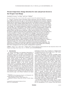 Stream temperature change detection for state and private forests in