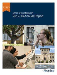 2012-13 Annual Report Office of the Registrar