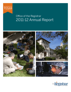2011-12 Annual Report Office of the Registrar