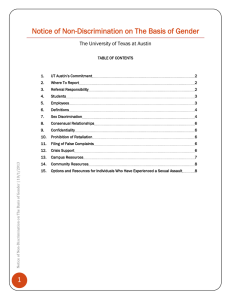 Notice of Non-Discrimination on The Basis of Gender