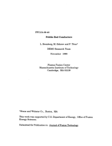 PFC/JA-96-46 Pebble Bed  Conductors L. DEMO  Research  Team