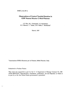 Observations  of Central  Toroidal  Rotation  in