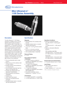Mini Ultramet-L 1100 Series Assembly ® Gas Filtration