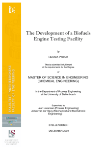 The Development of a Biofuels Engine Testing Facility