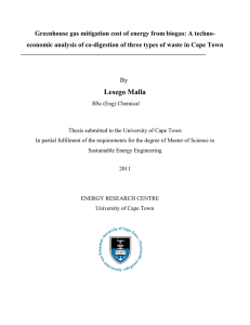 Greenhouse gas mitigation cost of energy from biogas: A techno-