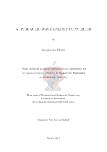 A HYDRAULIC WAVE ENERGY CONVERTER Jacques du Plessis
