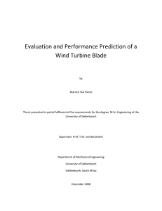 Evaluation and Performance Prediction of a Wind Turbine Blade