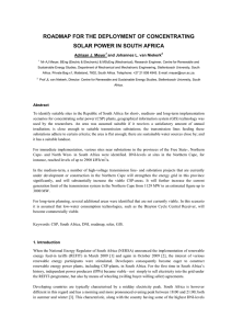 ROADMAP FOR THE DEPLOYMENT OF CONCENTRATING SOLAR POWER IN SOUTH AFRICA