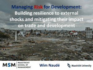 Managing for Development: Risk Building resilience to external