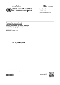 TD United Nations Conference on Trade and Development United Nations