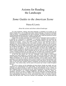 Axioms for Reading the Landscape  Some Guides to the American Scene