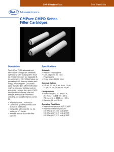 CMPure CMPD Series Filter Cartridges CMP Filtration Data Sheet E89a